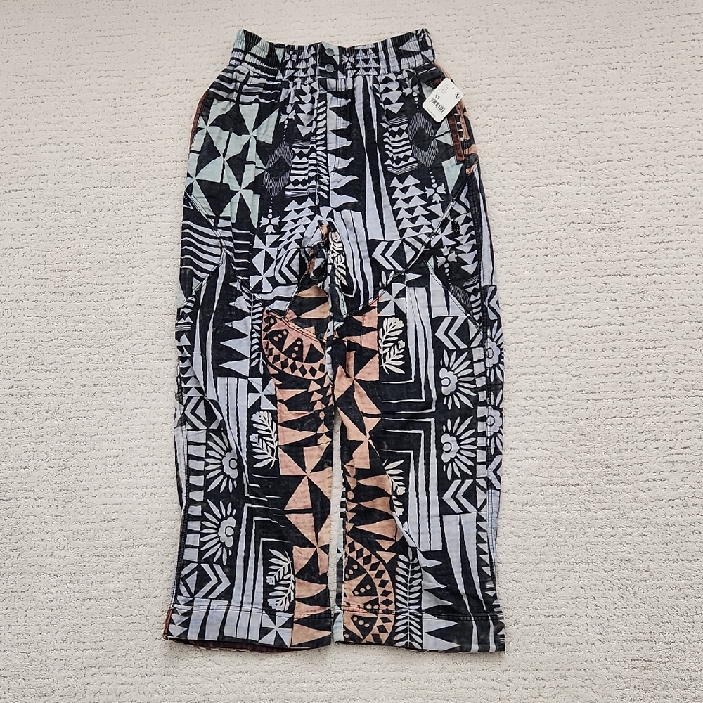 Free People Movement Flipside Cotton Print Pants XS. NWT